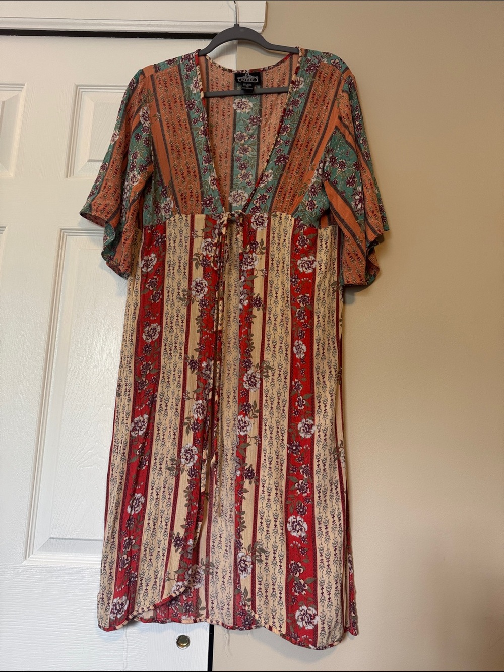 Bohemian Floral Tie-Front Kimono